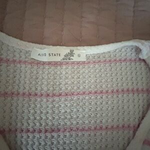 Altar'd State Pink and White Tank Top